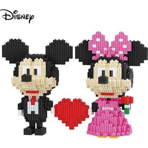 Disney Building Blocks Mickey Mouse Minnie Wedding Kawaii Friends Donald Duck Model Educational Cartoon Bricks Toy Children Gift