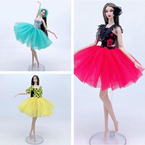 Short Ballet Dresses Tutu Evening Party Gown for Barbie Clothes Princess Dress Vestido 1/6 BJD Doll Accessories Kid DIY Toy Gift