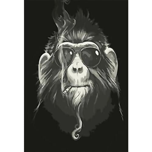 DIY Painting By Numbers Adults Black animal Full Kits Oil Paint By Numbers Art Figure Drawing 50x40cm Home Decor