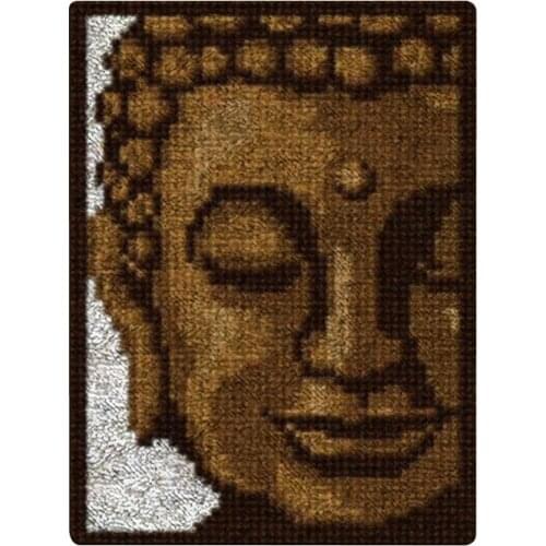 Latch Hook Rug Kits Buddha Crocheting Carpet Rug 100% Acrylic Yarn Cushion Mat DIY Carpet Rug Home Decor Art & Crafts