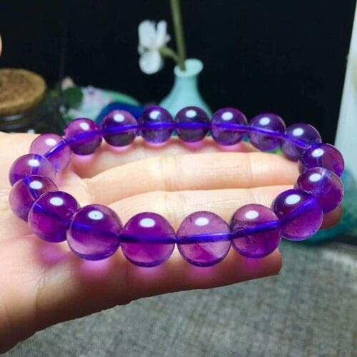 Natural Quartz Purple Crystal Bracelet 12-11mm AAA(CX#5107)