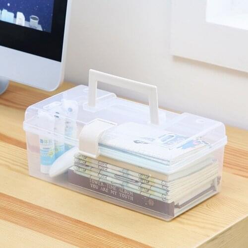 New Plastic Storage Box Transparent First Aid Box Household Medical Kit Portable Medicine Case Multi-use Home Organizer Holder