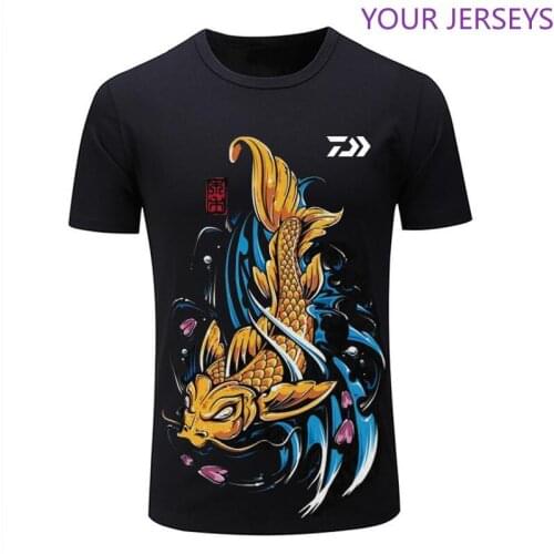2022 New Daiwa Fishing Clothings Quick Dry Sun Protection Fishing Shirts Anti-UV Fishing Clothes Short Sleeve Sport T-Shirt