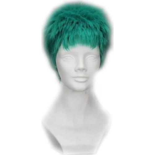 Roronoa Zoro ONE PIECE Wigs Short Green Fluffy Synthetic Hair OP Heat Resistance Fiber Cosplay Wig Pelucas