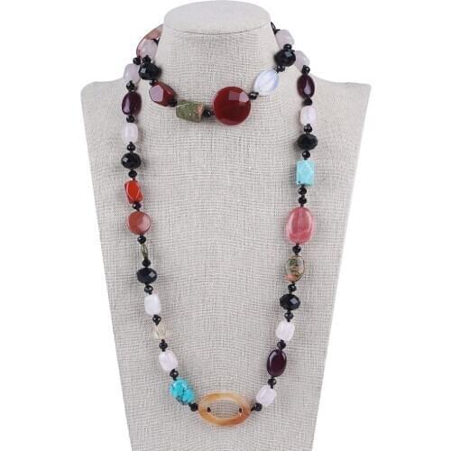 All natural gemstone beads multi color bead necklace
