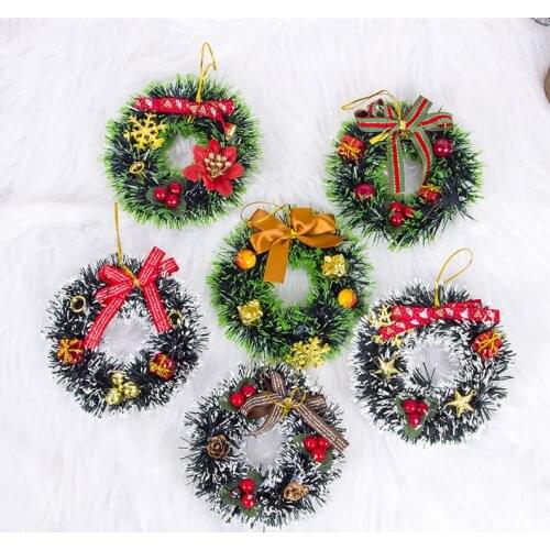 Christmas Garland Snowflake Bow Christmas Tree Ribbon Wreath Ornament Home Decoration New Year Party Decor Navidad 2021 Noel