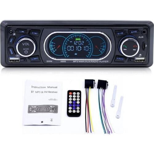 SWM-8809 Car MP3 Player Multifunctional Dual USB Hands-free Calls Bluetooth In-Car Hands Free MP3 Player Auto Multimedia- Player