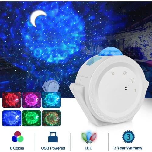 Smart Star Projector 3in1 Night Light Nebula Lamp Sky Starry Projector 6 Colors Ocean Voice Music Control LED Lamp for Kids Gift