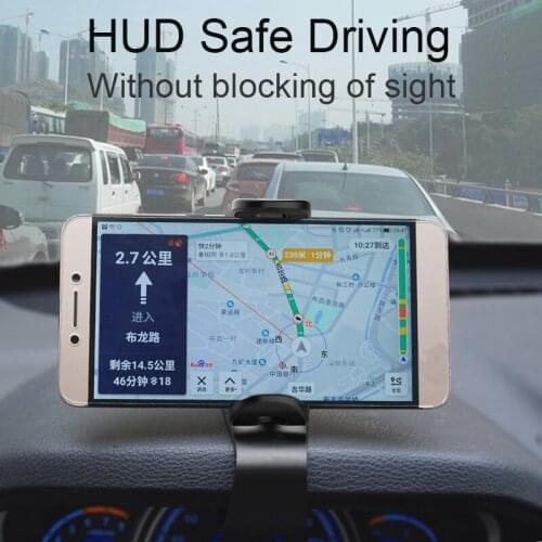 Univeral One Hand Control Dashboard Mount Car Phone Holder HUD Stand 360° Rotation For 4-6.5 Inch Smartphone GPS