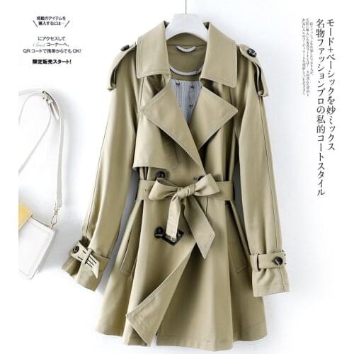 Windbreaker Girl 2021 Spring New Style Small Waist Close Slim Korean Popular British Style Short Coat Spring and Autumn Coat