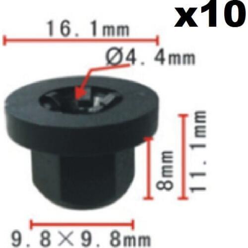 10pcs Exterior Plastic Body Nut Flange Clip 16131176747 For BMW E30 E32 E34 E36 / 7 Series 738, 740, 750 / Mercedes