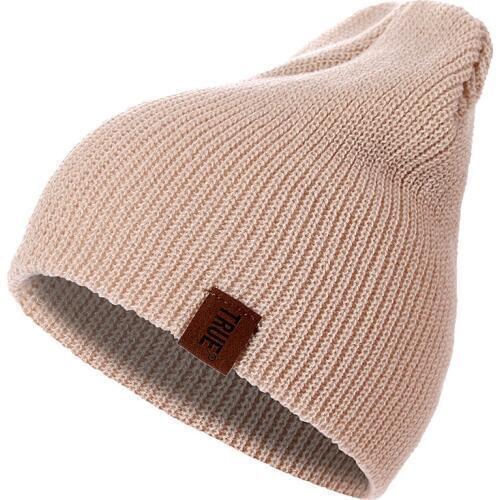 High Quality 7 Colors PU Letter True Casual Beanies for Men Women Girl Boy Knitted Winter Hat Solid Hip-hop Skullies Unisex Cap