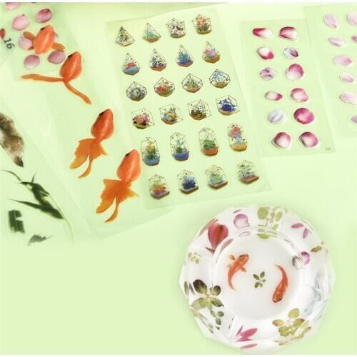 Gold Fish Deer UV Resin Stickers Fill Decorative Sticker Fit DIY Epoxy Resin UV Jewelry Micro Landscape Scrapbooking Stickers