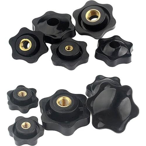 1/5pcs M4 M5 M6 M8 M10 M12 Plum Hand Tighten Nuts Manual Clamping Knob Star Thumb Nut