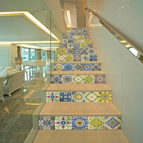 13pcs PVC thickened step stickers decorative home stairs stickers waterproof wall stickers waterproof and tile stickers
