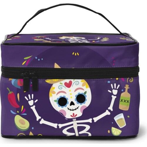 2021 Multi-function Travel Organizer Bag Cinco De Mayo Skull Women Cosmetic Bag Beauty Makeup Toiletry Wash Bags