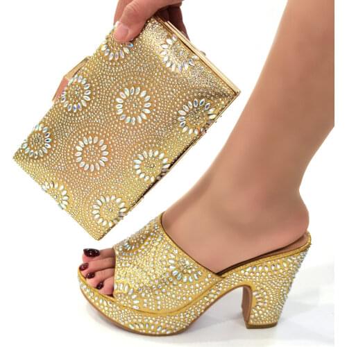 2020 High Quality Pu Leather Italian Special Arrivals Shoes And Bag Set Nigerian Women Matching Shoes And Bag Set for Party