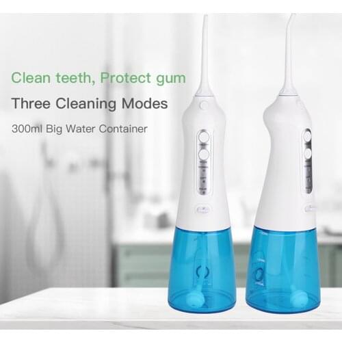 3 Modes 300ml Portable Oral Irrigator USB Rechargeable Dental Water Flosser Cleaner Waterproof and Silent Teeth Oral Cleaning