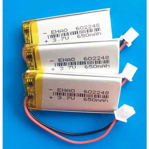 4pcs 3.7V 560mAh lipo polymer lithium rechargeable battery 602248 Jst 2.5mm plug for MP3 GPS PSP recorder headset e-book camera