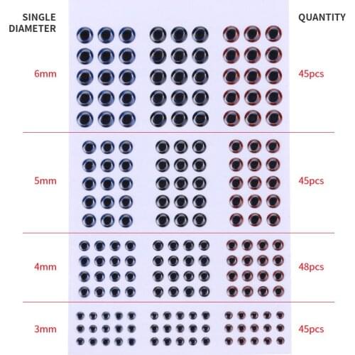 3D Stick Fishing Eyes for Lure Making Fly Tying fake eyes fishing lure diy red gold sliver 6mm 8mm 10mm