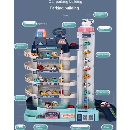 Car Building Parking Lot Adventure Racing Rail Car Educational Toys Children Track Car Brain Mechanical Interactive Rail Car