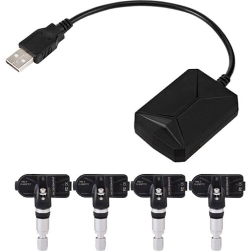 Car USB Tire Pressure Sensors Monitor For Android Navigation DVD Tire Pressure Monitoring System TPMS Sensor Tyre Pressure Alarm