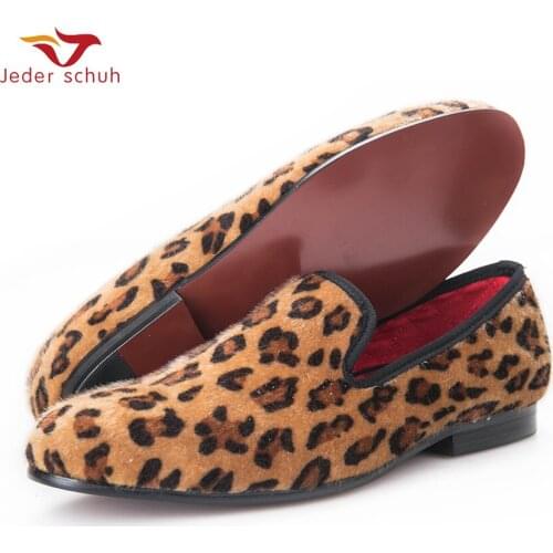Velvet Shoes Men Loafers Leopard Nightclub Style Men Flats Plus Size Us6-17 Free Shipping