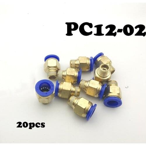 Free delivery of 20pcs/ many PC12-02 tubes 12mm straight through 1/4 \"pneumatic copper quick connector