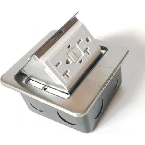 Fast ship from US Ultra Thin Floor Mounted 120V 20A Dual GFCI Receptacle With Shutter From Factory 2US Power pop up type ground