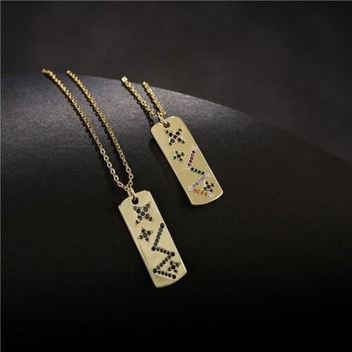 WTLTC Fashion Small Square Star Pendant Chokers Necklaces Cubic Zirconia Starry Sky Necklace Minimalist Metal Brass Necklaces