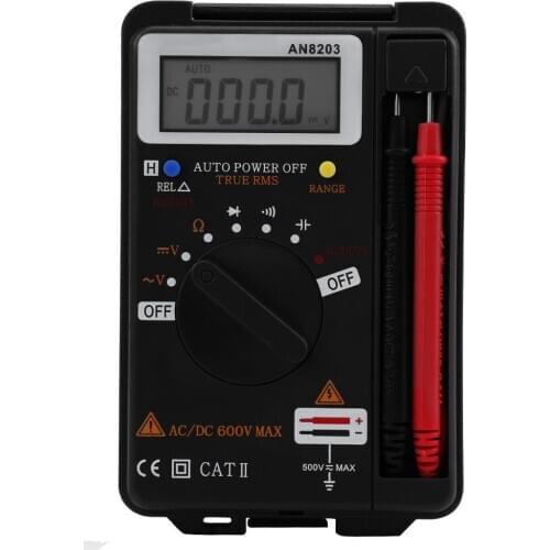 ANENG AN8203 4000 Counts True RMS Mini Digital Multimeter Voltage Resistance Frequency Capacitance Tester With Multimeter Probes
