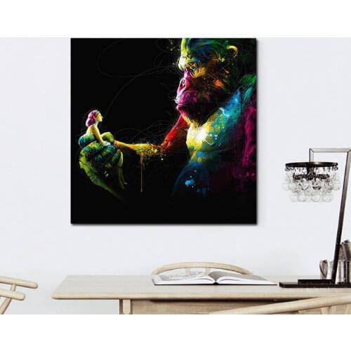 Graffiti Paintings Animal Monkey Gorilla Posters On The Wall Canvas Art Prints for Bedroom Decoration Frameless Picture