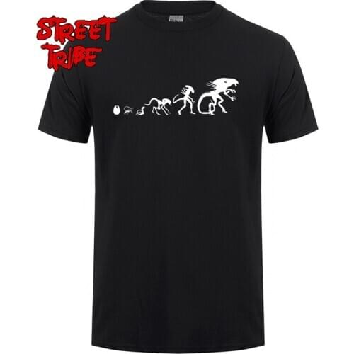 Summer New Evolution Men T Shirt New Printed O-neck Short Sleeve Cotton Alien UFO T Shirts O-neck Man Tops Tees Shirt