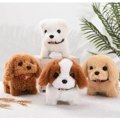 Simulation Electric Dog Can Walk Bark Kawaii Electronic Pets Plush Toys Anime Model Doll Stuffed Toy Christmas Gift For Children