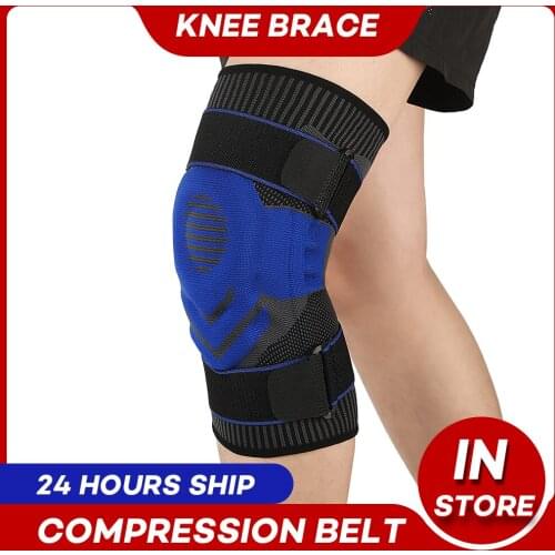 Knee Support Joint Pain Workout Silicone Spring Nylon Knee Brace Running Biking Basketball Knitted Knee Sleeves