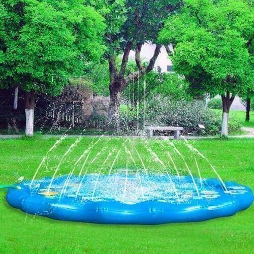 170cm Kids Sprinkler Pad Mat Children Summer Outdoor Water Splash Play Mat Lawn Inflatable Sprinkler Cushion Toy
