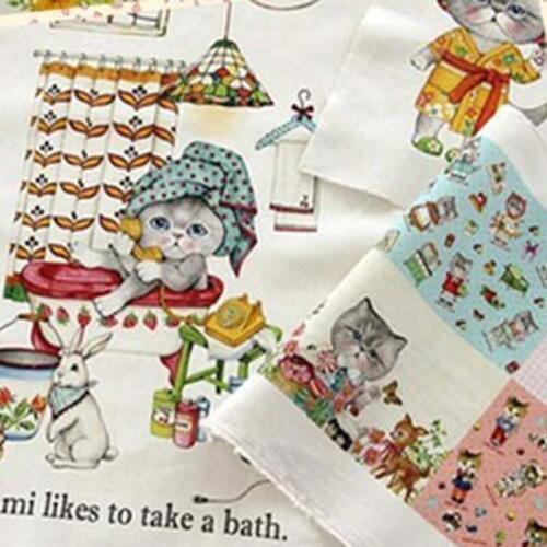 Lovely 130cm*38cm take a bath cat cotton fabric, linen/cotton, zakka diy fabric,, rummi cat fabric