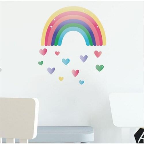 Colorful love rainbow Wall Sticker for kids rooms living room children bedroom decoration wallpaper Mural nursery stickers