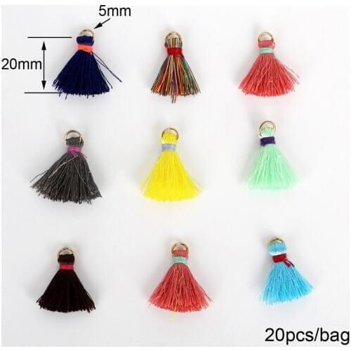 20PCS Mixed Color Small Mini Tassel Sigle Circle for DIY Jewelry Making Findings & Clothes Accessory