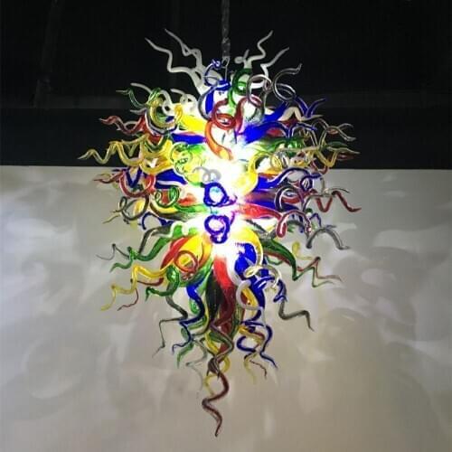 Luxury Murano Glass Chandeliers Colored LED Hand Blown Glass Art Chandelier Lighting