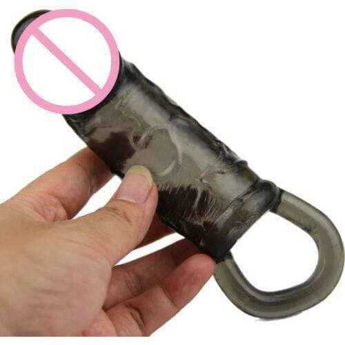 Soft Penis Sleeves Condom with ring For Men ball loop Ring delay Cock Ring Sex Toys For Men Adult Product