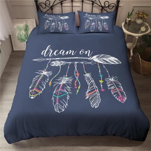 Dream Printed Duvet Cover Set 2/3 Pcs Bohemian Bedding Indian Bed Set Quilt Cover Queen Dropshipping Bedsheet Set Linen Sheets