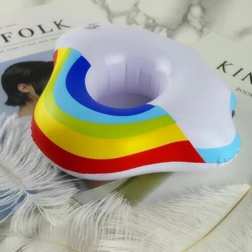 Rainbow cloud Inflatable Drink Holder Pool Party Supply Float Accessories Kids Adults Bath Float Toys Cartoon Swimming Rings