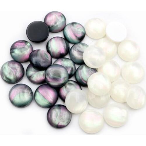 New Fashion 40pcs 12mm Black Color Flat back Resin Cabochons Cameo G6-30