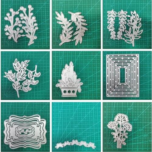 Leaf Square Hollow 2021 New Metal Cutting Dies Mould Scrapbook Dies for Greet Card Making Cut Paper Craft