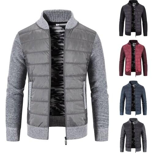 2021 new fashion baseball collar coat men autumn and winter thick warm sweater cardigan street casual sweater coat