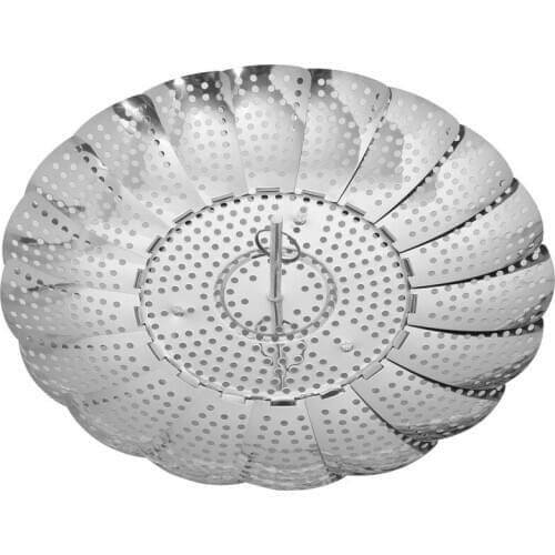 Steam rack stainless steel household steamed bread folding fruit basket steamed vegetables hotel egg steamer telescopic tray