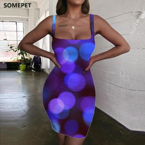 SOMEPET Psychedelic Dresses Women Dots 3d Print Graphics Sundress Harajuku Vestido Sexy Womens Clothing Party Beach Boho Fashion