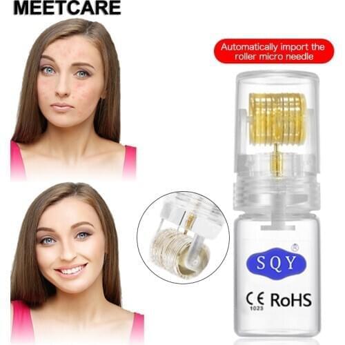 Derma Roller 192pin Microneedle Tip Reusable Auto Hydra 0.25mm Gold Stamp Face Injection Micro Needle Dermaroller Skin Care Tool