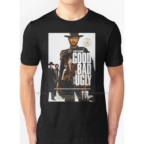 Sergio Leone The Good , The Bad And The Ugly Poster T Shirt 100% Pure Cotton Sergio Leone The Good The Bad And The Ugly Once